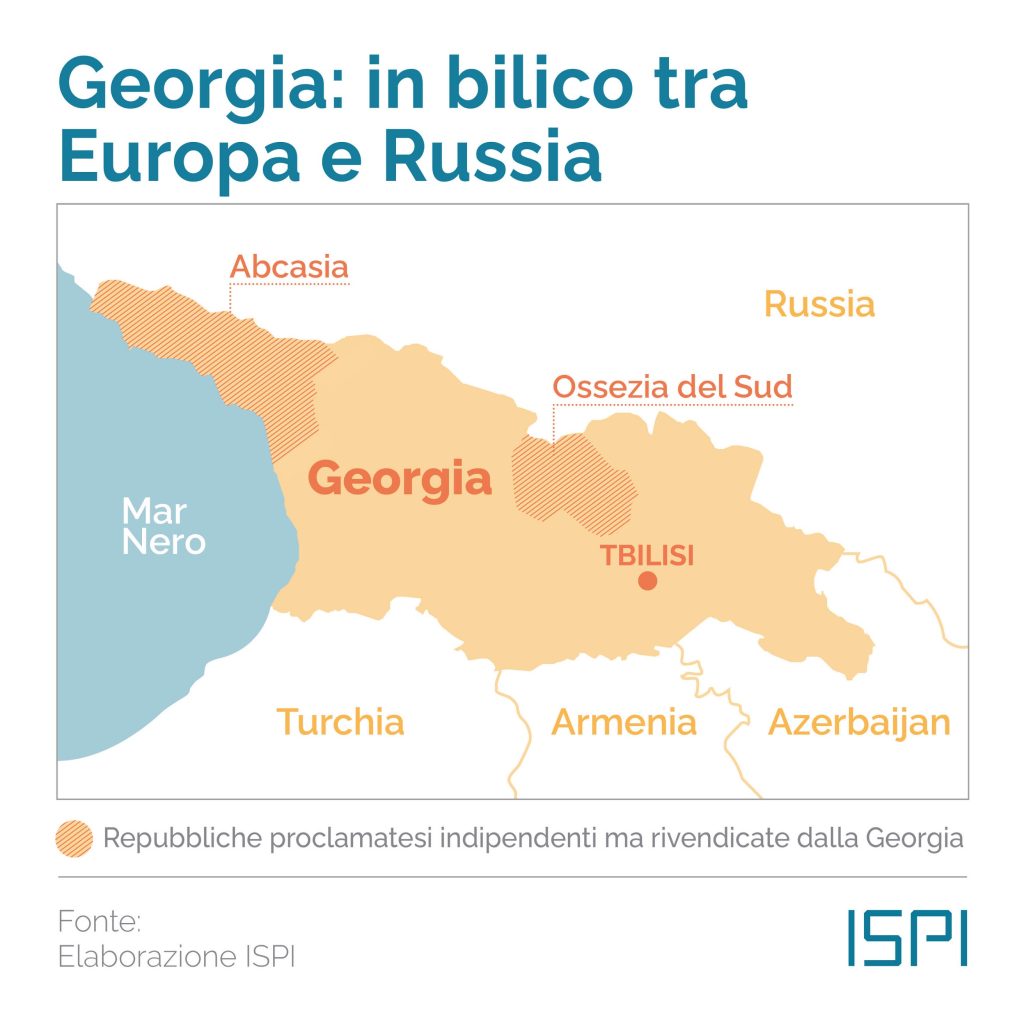 mappa georgia russia Tbilisi abcasia ossezia del sud